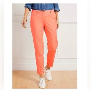 Talbots Sz 10 Petite Relaxed Chinos Coral Cotton Women’s Pants 10P